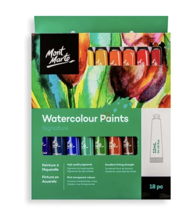 Mont Marte watercolor paint Watercolour Paints 18 pc x 12ml