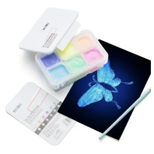 HIMI Bright Color Glow In The Dark Gouache Paint Set (23ml) - 6 Colors