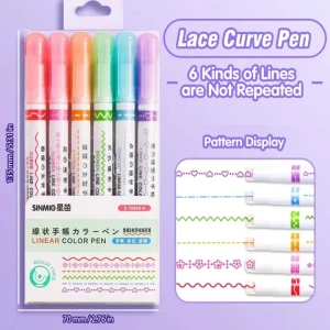 New Curves Highlighter Pen Set 6 Curves