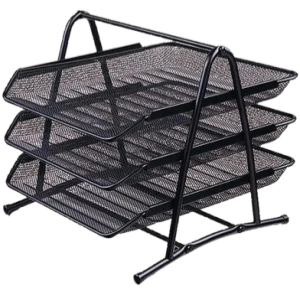 Vertical Sorter File Rack 3 Compartment Desk Organiser Book Organizer Document For Office And Home Black